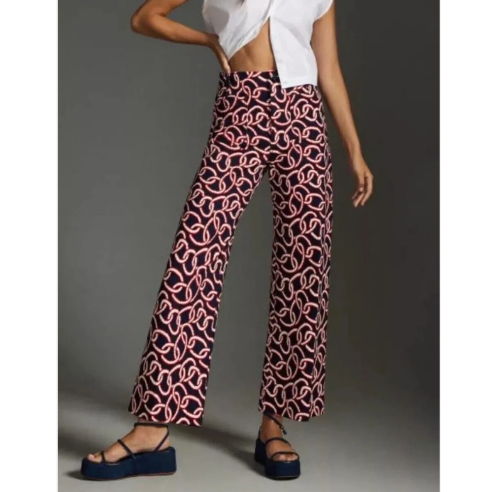 Maeve Pink and Black Patterned Pantsuit